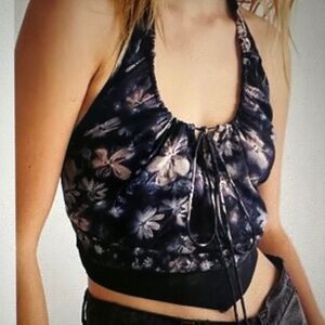 Free people Halter  Floral Hanky Top. Medium